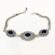 GÜMÜŞ TELKARİ PARLAMENT MAVİSİ BİLEKLİK