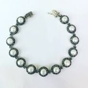 925 Ayar Gümüş Markazit Ve İnci Bileklik