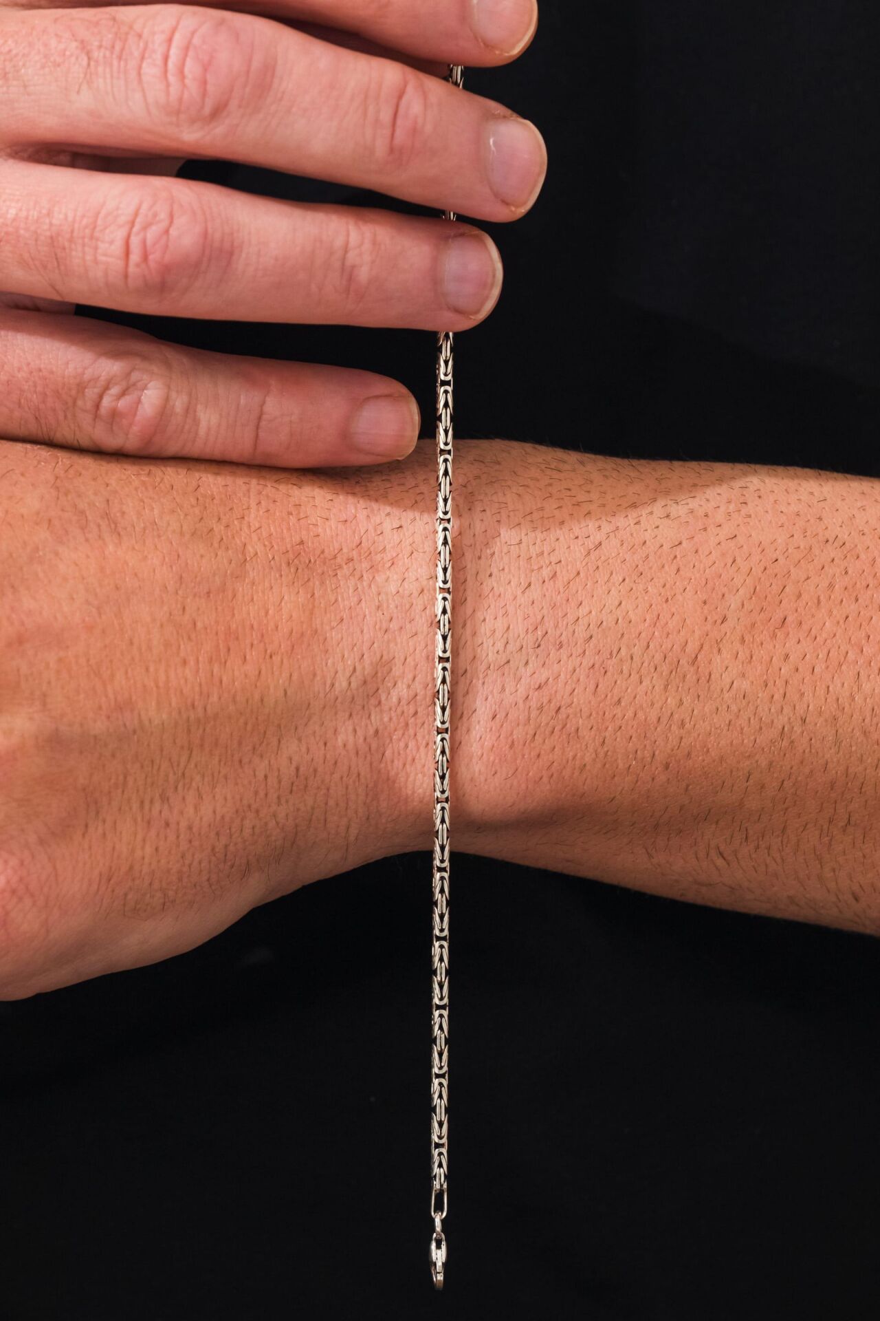 GÜMÜŞ 2.5 MM ERKEK KRAL King OKSİTLİ KARARTMALI ZİNCİR ZİNCİRİ BİLEKLİK