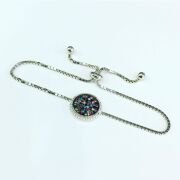 GÜMÜŞ RENKLİ ZİRKON TAŞLI YUVARLAK ASANSÖRLÜ BİLEKLİK