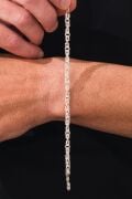 GÜMÜŞ 5 MM ERKEK KRAL KAFES ZİNCİR ZİNCİRİ BİLEKLİK