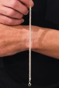 GÜMÜŞ 4 MM ERKEK BEYAZ KARE BUĞDAY ÇİFT ÖRGÜLÜ ZİNCİR ZİNCİRİ BİLEKLİK