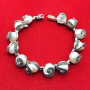 GÜMÜŞ MARKAZİT VE İNCİLİ BİLEKLİK