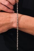 GÜMÜŞ 4.5 MM ERKEK OKSİTLİ KARARTMALI DESEN ZİNCİR ZİNCİRİ BİLEKLİK
