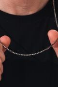 GÜMÜŞ 2.5 MM ERKEK KÜP SİYAH OKSİTLİ KARARTILMIŞ ZİNCİR KOLYE