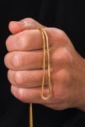 GÜMÜŞ 2.5 MM ALTIN GOLD KAPLAMA YASSI İTALYAN MODEL YILAN  ZİNCİR KOLYE