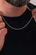 GÜMÜŞ 2.5 MM ERKEK  OKSİTLİ KARARTILMIŞ  ZİNCİR KOLYE