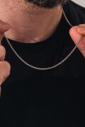 GÜMÜŞ 2.5 MM ERKEK BURGU ÖRGÜ OKSİTLİ ZİNCİR KOLYE