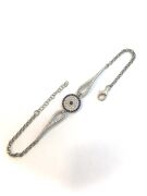 Gümüş Mavi Nazar Boncuklu Zirkon Taşlı Bileklik