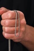 GÜMÜŞ 2.6 MM ERKEK TİLKİ KUYRUĞU ÖRGÜ OKSİTLİ ZİNCİR KOLYE
