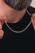GÜMÜŞ 3 MM ERKEK KRAL KİNG KARE MODEL OKSİTLİ KARARTMALI ZİNCİR KOLYE