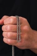 GÜMÜŞ 3.6 MM ERKEK KRAL ARNAVUT ZİNCİRİ MODEL OKSİTLİ KARARTMALI ZİNCİR KOLYE